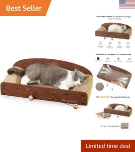 Salón rascador grande de cartón para gatos con dos almohadillas reversibles - Duradero - Imagen 1 de 11