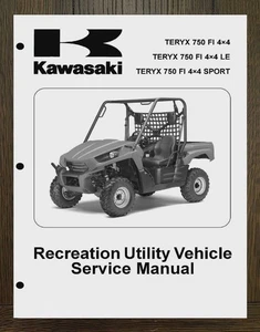 750 UTV FI 4X4 LE SPORT MANUAL DE REPARACIÓN PARA KAWASAKIT UTV TERIX 750 K766 - Imagen 1 de 23