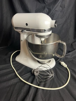 KitchenAid Artisan Series 5 qt Tilt-Head Stand Mixer White KSM150PSWH Bowl Whisk - Image 1 of 4