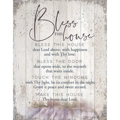 Placa de madera Bless This House - Hecha en EE. UU. - 11,75 pulgadas x 15 pulgadas - Elegante Ve... Foto 1 de 4