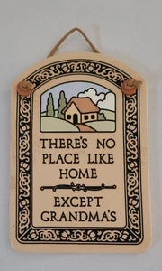 TRINITY POTTERY "There's No Place Like Home-Except Grandma's" Wall Plaque- 4X6" - Picture 1 of 5