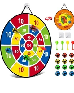 Dartscheibe Kinder 66cm Dinosaurier 12 Bälle Klettbälle 4 Dartpfeile Klett - Bild 1 von 4