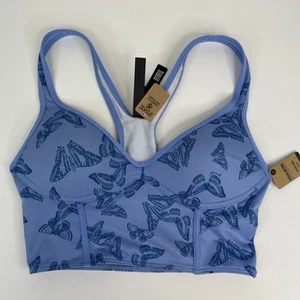 Victoria's Secret Pink Active Ultimate Push Up Sports Bra Butterfly Blue Size S - Picture 1 of 6