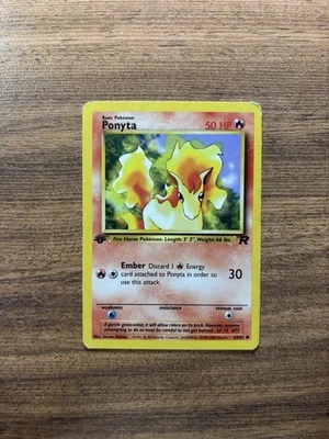 💎Ponyta 64/82 2000 Team Rocket 1st Edition Pokemon Card TCG WOTC Vintage - MP - Image 1 of 2