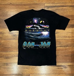 Vintage 1993 Ron Jon Harmony Single Stitch Surf Pocket T Shirt Black Size Large - Picture 1 of 9