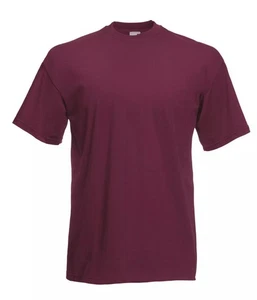 Camiseta de algodón Fruit of the Loom lisa en blanco para hombre y hombre Valor Rojo - Imagen 1 de 1