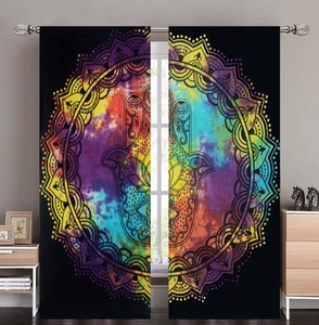 84" NUEVO HOGAR REGALO PALMA PUERTA VENTANA MANDALA CORTINAS CORTINA HABITACIÓN BOHO JUEGO DE CORTINAS - Imagen 1 de 15