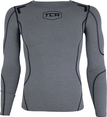 TCA Elite Plus Junior Compression Top Grey Long Sleeve Kids Running Run Jogging - Image 1 of 2