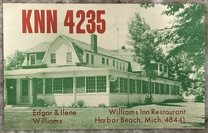 CB HAM Radio Call Card Williams Inn Restaurant Harbor Beach MI Postcard B911 - Picture 1 of 3