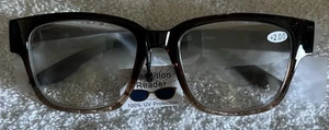 Joy Mangano Wayfarer Style Computer Transition Reader +2.00 Brown New - Picture 1 of 4