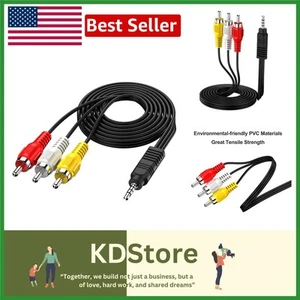 Flexibles 3,5 mm auf Cinch AV-Kabel - perfekt für Fernseher, Tablets & Lautsprecher - Bild 1 von 6