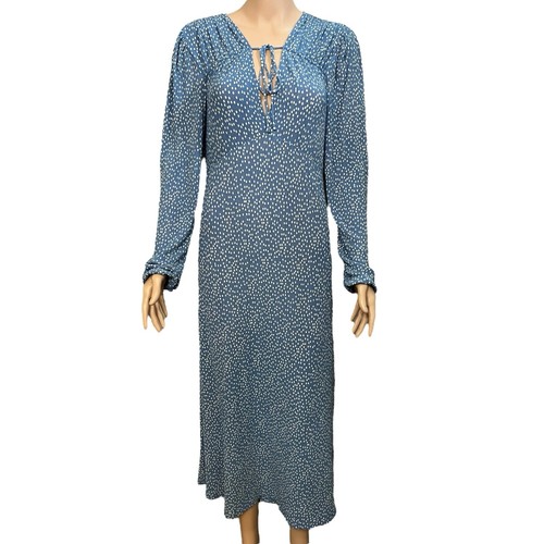 VETEMENTS Abito midi Mango a pois taglia 8 stropicciato legato manica a palloncino preppy classico