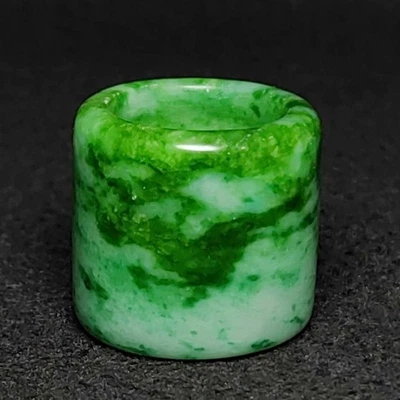 Anillo pulgar o colgante tallado a mano de jade verde chino de 21,5 mm colección de regalo Foto 1 de 4