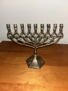 Vintage Brass Menorah 8.5 Inch Wide By 7 Inch High - Picture 1 of 3