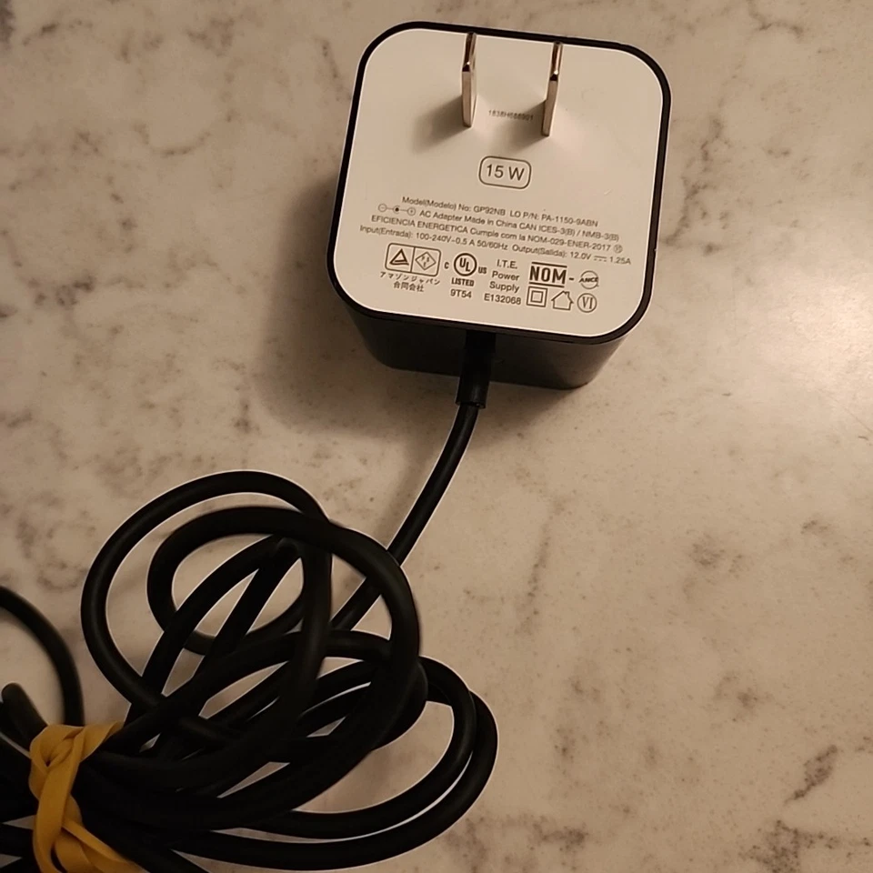 Original Amazon 15W AC Power Charger for Echo Plus1st gen / Dot 12V1.25A BLACK - Image 1 of 3