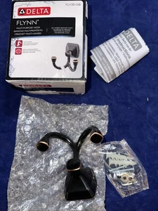 Delta Flynn Double-Hook Matte Black Towel Hook FLY35-MB-R, NEW Open Box - Picture 1 of 13