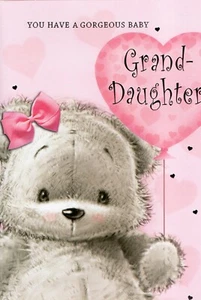 'YOU HAVE A GORGEOUS GRANDDAUGHTER' GREETINGS CARD AND MATCHING ENVELOPE 5" X 7" - Picture 1 of 3