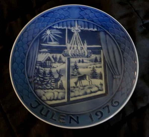 Grande Porcelain Copenhagen 1976 JULEN Coleccionista Navidad 7" Placa Dinamarca - Imagen 1 de 2