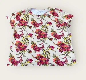 Croft & Barrow Damengröße 1X Extra Large T-Shirt Bluse Blumenmuster Kurzarm - Bild 1 von 5
