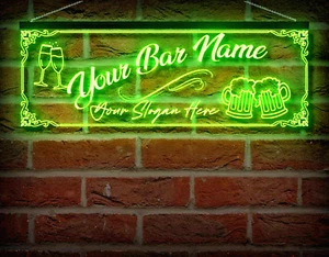 Custom Home Bar Neon LED Sign 60cm x 20 cm light up Illuminated Man Cave - Picture 1 of 15
