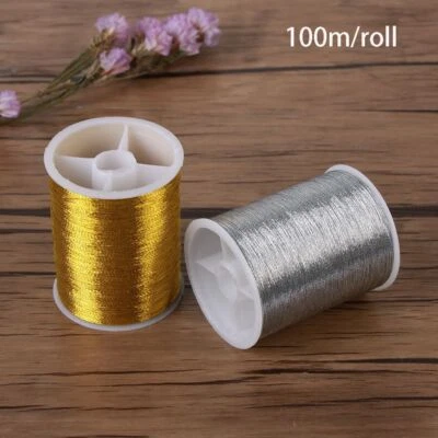 metres New DIY Handmade Cross Stitch Embroidery Thread Sewing Machine gold wire - Image 1 of 4