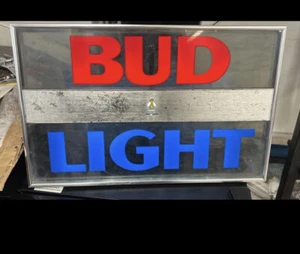 Vintage Bud Light Beer Neon 20 “ pull string Bud Light Sign - Picture 1 of 8