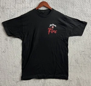 CAMISETA JIM BEAM KENTUCKY FIRE PARA HOMBRE GRANDE L - NEGRA - MANGA CORTA VINTAGE CREW - Imagen 1 de 7