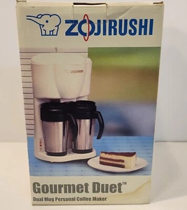 Zojirushi Gourmet Duet Coffee Maker Black w/ 2 14oz Stainless Steel Mugs - Picture 1 of 4