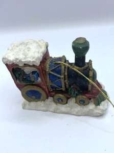 Vintage Christmas Ceramic Chalk Ornament Train Choo Choo - Picture 1 of 2