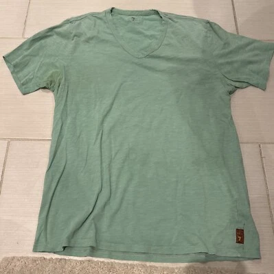 7 for all mankind Men’s V Neck T Shirt, Medium, Pistachio Color - Изображение 1 из 4