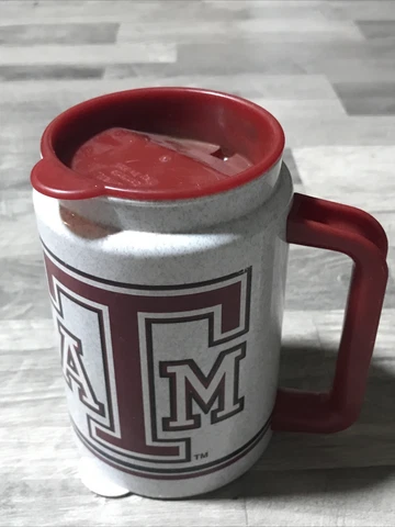 Texas A&M University Aggies Mug by Whirley Vintage 1990’s Plastic Handle W9 Cover