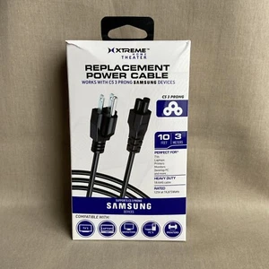 Replacement C5 Power Cable 3 Prong XPCI-1000-BLK (10 Ft) Samsung Device TV PC + - Picture 1 of 8