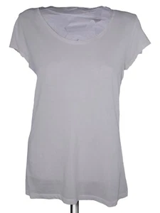 H&M Logg T Shirt Da Donna Bianca Taglia L In Cotone Collo Rotondo Manica Corta - Foto 1 di 4