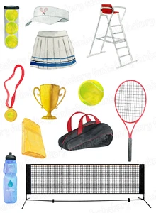 Tennis Sport Kuchen Topper Party Dekoration essbar Geburtstag Ballschläger Aufstehen - Bild 1 von 10