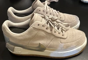 Nike Air Force 1 Jester Low Desert Sand Platinum Gray Athletic Shoes Wmns 9.5 - Picture 1 of 7