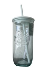 Starbucks Recycled Glass Sea Foam Mint Triangle Tumbler Mug - Clear