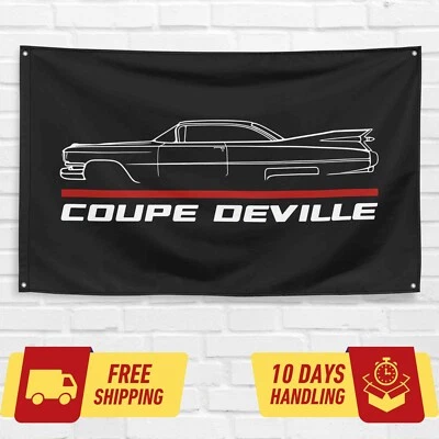 For Cadillac Coupe Deville 1959 Car Enthusiast 3x5 ft Flag Birthday Gift Banner Foto 1 de 2