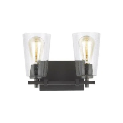 Luz de baño Feiss Mercer de bronce frotado con aceite de 2 luces Foto 1 de 4