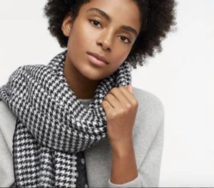 J CREW doppelseitiger Schal mit Hahnentritt Punkten - Bild 1 von 7