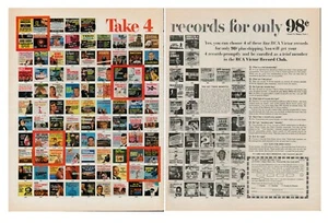 1964 RCA Victor Record Club Music Vintage Print Ad Songs LPs Take Four 98 Cents - Picture 1 of 8