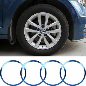 Tapacubos tapacubos con logotipo central de llanta de aluminio azul cubierta de anillo para VW Jetta 1996-2019 - Imagen 1 de 12
