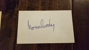 NORM CROSBY SIGNED 3X5 INDEX CARD COMEDIAN NATURAL LIGHT BEER MASTER OF MALAPROP - Picture 1 of 1