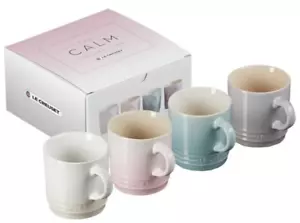 Le Creuset Cappuccino Mug Calm Collection 4P Meringue/ShellPink/SeaSalt/MistGray - Picture 1 of 6