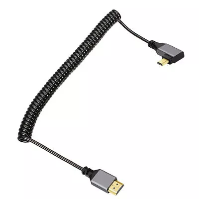 CY Angled HDMI 2.0  Male to HDMI Male 4K 60HZ Stretch Coiled Cable for HDTV PC - Image 1 of 4