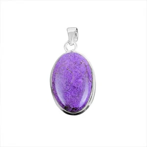 Oferta de San Valentín Colgante de Boda con Bisel de Purita Natural Ovalado de Plata de Ley 925 - Imagen 1 de 7