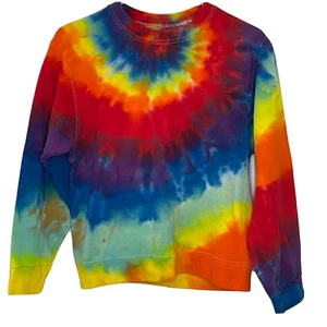 Tie Dye Sweatshirt Childrens Small Fruit Of The Loom Cotton Poly Rainbow - Picture 1 of 10