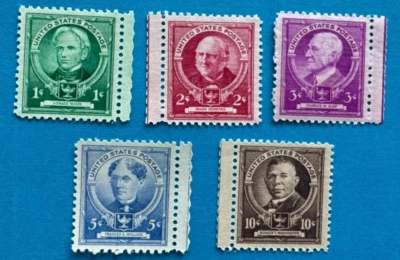 US Stamps Scott 869 to 873 American Educators 1c 2c 3c 5c M/NH and 10c M/VLH - Image 1 of 4