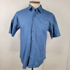 Camisa De Colección Neil Martin Azul Manga Corta Abotonada Algodón Lino Para Hombres Talla M - Imagen 1 de 8