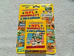 RARE 1989 TOPPS NFL FOOTBALL SUPERSTAR SET Made in Ireland SEALED 33 Cards - Picture 1 of 8