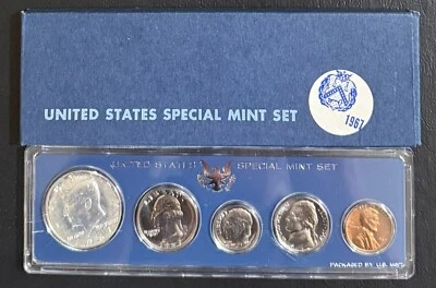 1967 U.S. Special Mint Set - SMS - 5-Coin Set - U.S. Mint Plastic Packaging - Image 1 of 3